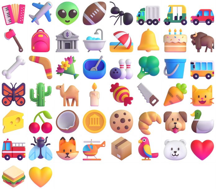 Training dataset of 50 Microsoft Emojis