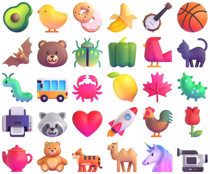 Training dataset of 30 Microsoft Emojis